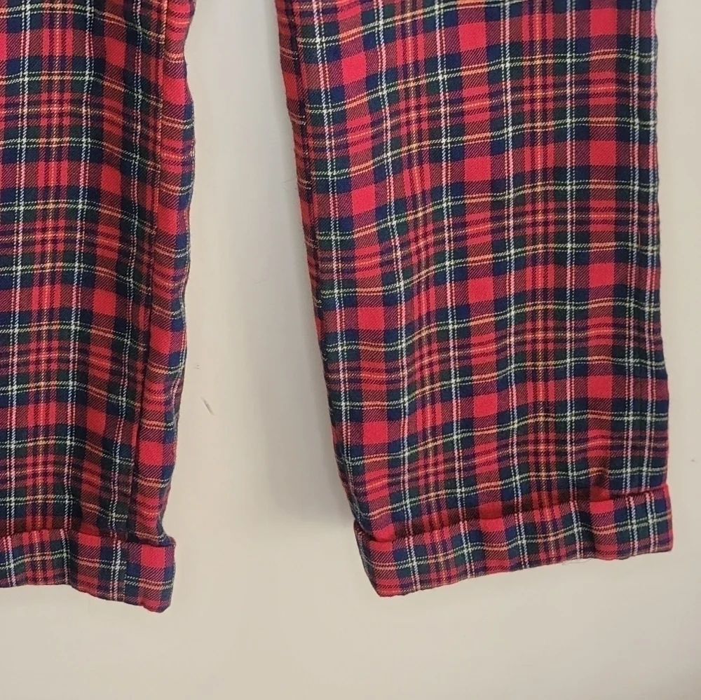 Vintage Corbin Scottish Tartan Red Plaid Cuffed Pants